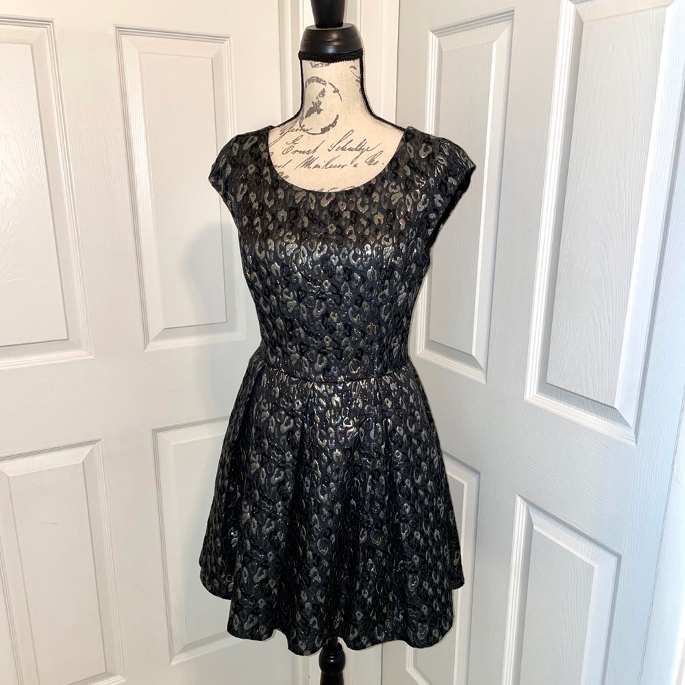 AX Armani Exchange gorgeous black leopard print dress with POCKETS